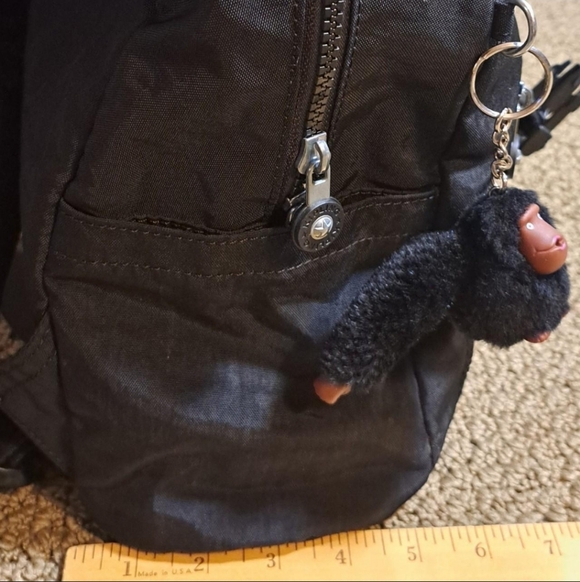 Kipling Black Nylon Backpack Monkey Charm Adjustable Straps Travel Daypack main image 4